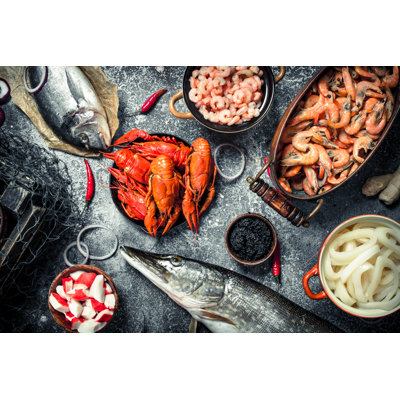 Different Seafood - Wrapped Canvas Print