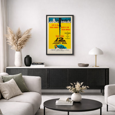 «12 Angry Men», affiche de film classique, images de film dans la salle d'audience rétro, impression sur toile encadrée