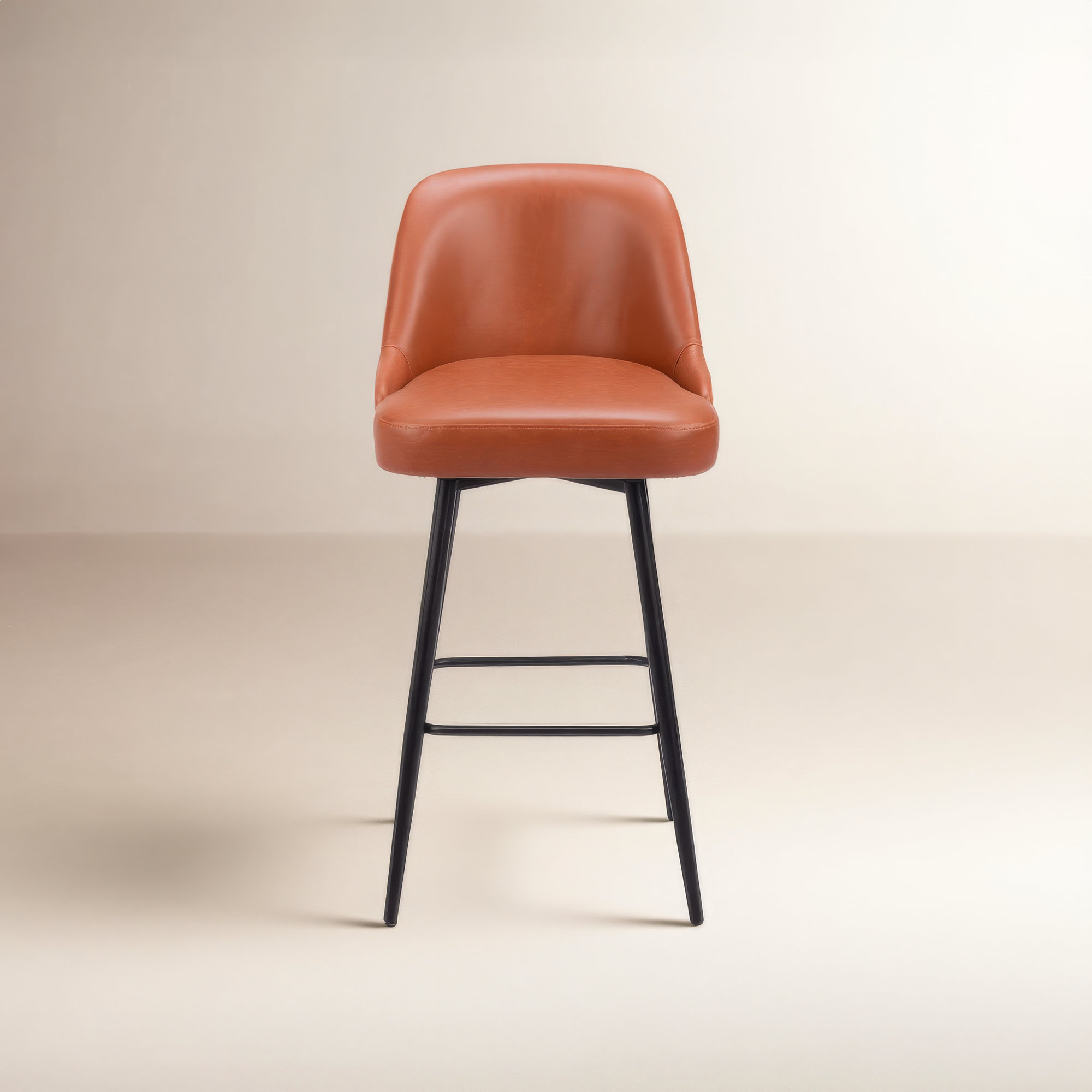 Keppel Swivel Stool, Brown/Black, 30.3" Seat Height