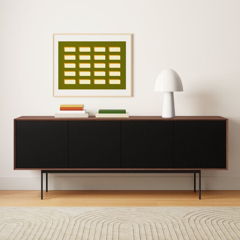 Heath 87'' Solid Oak and Mango Wood Contemporary Sideboard