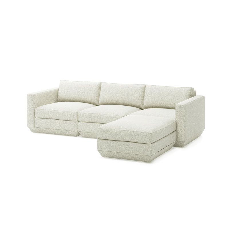 Podium Modular 4-Piece Sectional, Right Hand Facing, Copenhagen Fossil