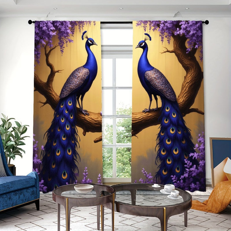 2PCS Majestic Peacock Plum Blossom, L 42 po x H 84 po x 2 pièces