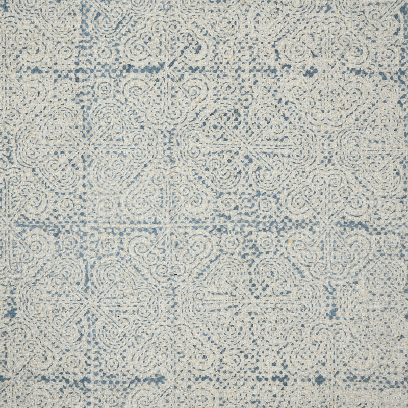 Handmade Blue Geometric Cotton Rectangular Area Rug 2' x 3'