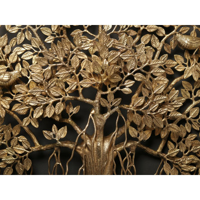 28" Handcrafted Brass Bodhi Tree Wall Art – Golden Tree of Life Sculpture (20 lbs)