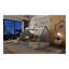 Structure de lit gris en bois massif avec lumières DEL, fenêtre et clôture de sécurité pour enfants-772257203