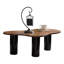 Table basse de salon, panneau de fibres à densité moyenne noir jais, forme de nuage irrégulier de 39,37 pouces, assemblage facile