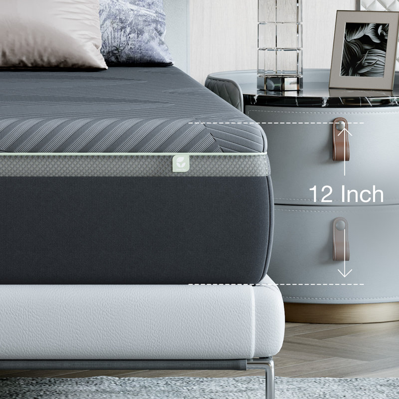 Novilla 12 Inch Full Size Mattress, Medium AiryFlow™ Cooling Gel Memory Foam Mattress,Ice Silk Fabric,Green Tea-Infused, Full