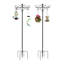 Paquet de 2 crochets doubles robustes pour bergers, mât à hauteur réglable noir, base à 5 branches pour lanterne de jardin-1673098949