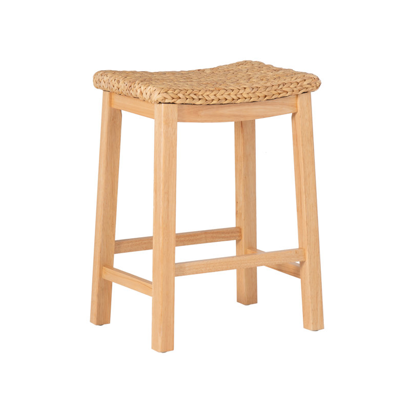 Tabouret Amyann Hyacinth tissé à la main sans dossier, Tabouret de bar (siège d'une hauteur de 25 po)