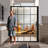 54" W x 72" H Framed Grid Pattern Single Sliding Shower Door with 1/4" (6mm) Clear  Tempered Glass in Matte Black Finish-124911478
