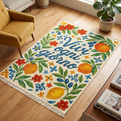 Tapis floral 5 pi x 8 pi Zest toscan