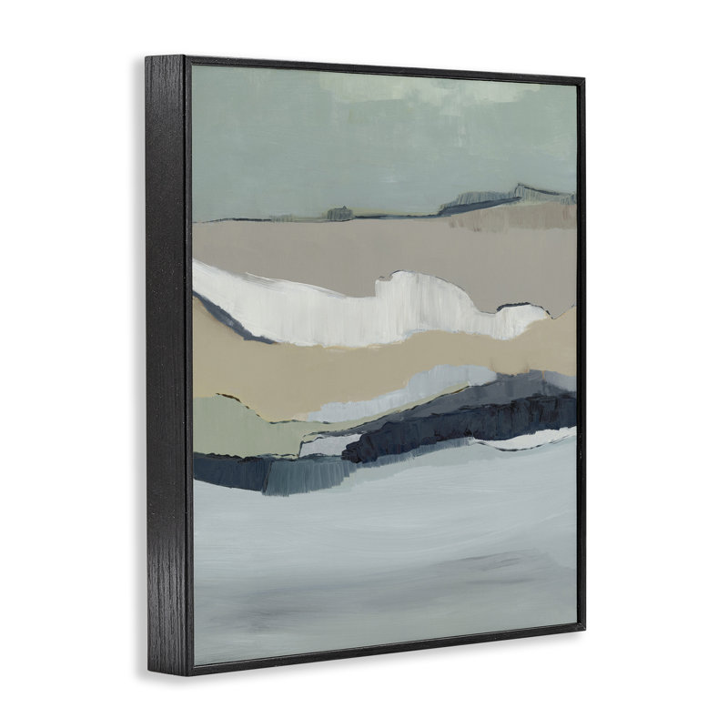 Giclée encadrée par l'abstraction de marée, conception de Jacob Q, H 20 po x l 16 po, Giclée encadrée noir minuit