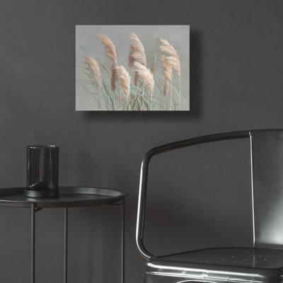 «Pampas Grasses On Grey» par Danhui Nai, art mural en verre acrylique