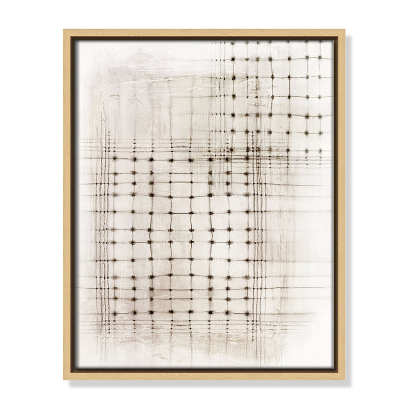 «Intersecting Lines in Quiet Neutralité II» par , H 15,5 po x l 12,5 po, Flotteur naturel