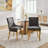 Chenille Dining Chairs Set of 2  with Curved Legs and Rivet Trim-872261253