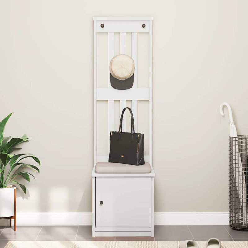 Hall Tree SANDNES 45X40x159.5 Cm Solid Wood Pine, White