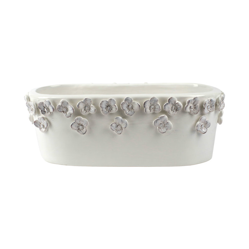 Rustic Garden Handmade Planter, White