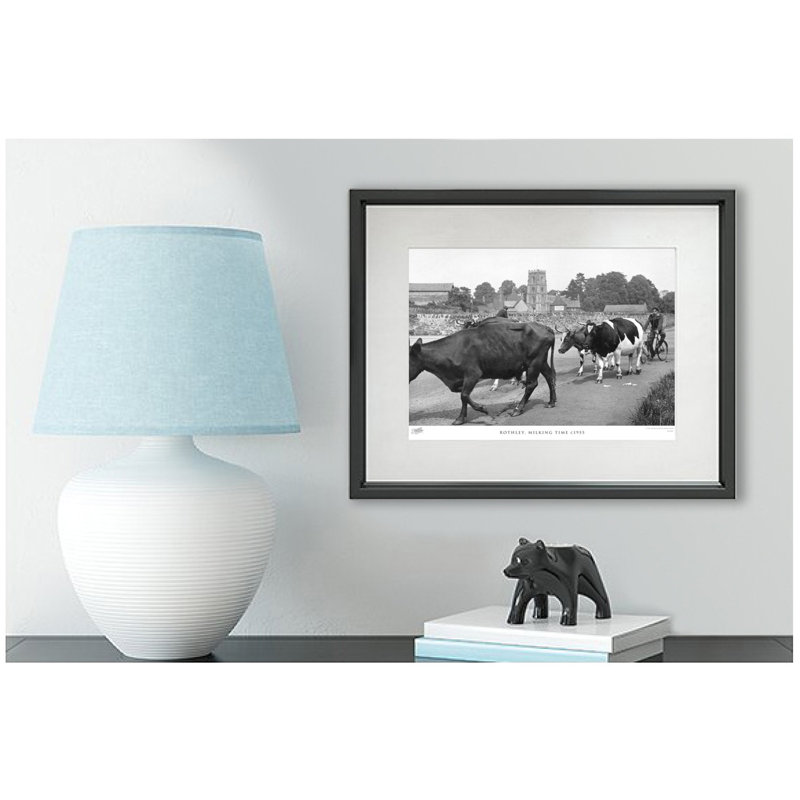 Rothley, Milking Time C1955 - Single Picture Frame Print, 43.5cm H x 53.4cm W x 2.3cm D