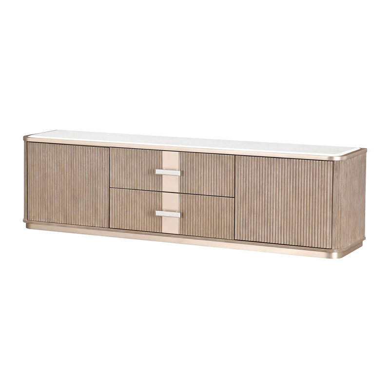 West Kensington Media Cabinet, Medium Yellow Wood