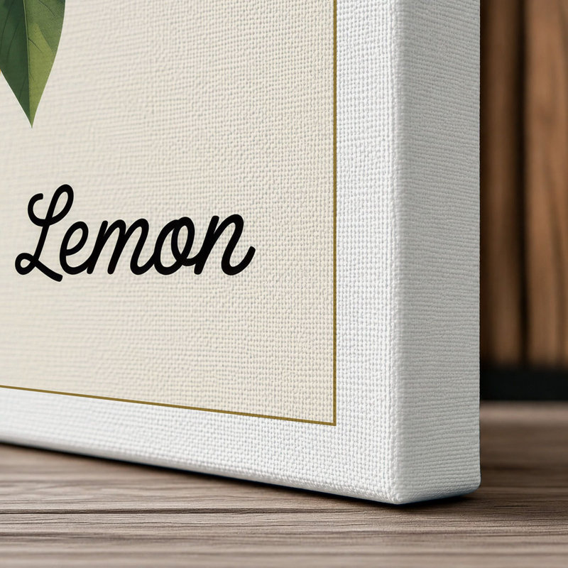 Lemon Market Botanical 1 Piece Wrapped Canvas Wall Art, 36x24 - 91.4 x 61.0 cm, White Border