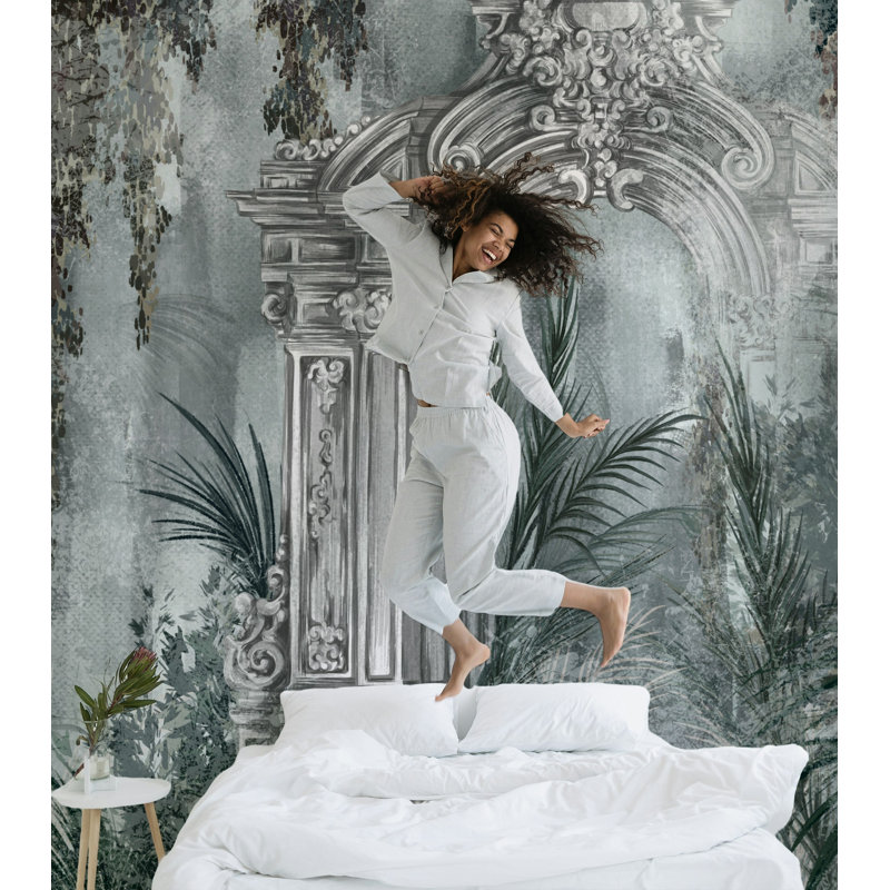 Papier peint vert Vintage Archway Garden, L 100 po x l 150 po