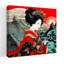 Geisha et soleil rouge abstrait paysage contemporain, art mural-129150235