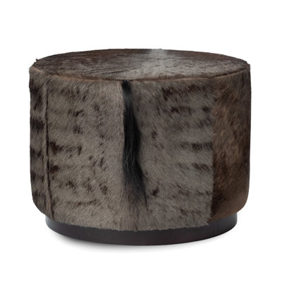 Wildebeest Hide Round Ottoman