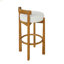 Tabouret de bar d'intérieur en bois à dossier bas, finition noyer, ensemble de 2-2133907397