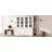 Display Cabinets And Two Triangle Sided Bookshelves, 105.5'' Wide Retro Style Wall Suit With Glass Doors, For Hallways, Living Room, Office, Studio Or Workspace