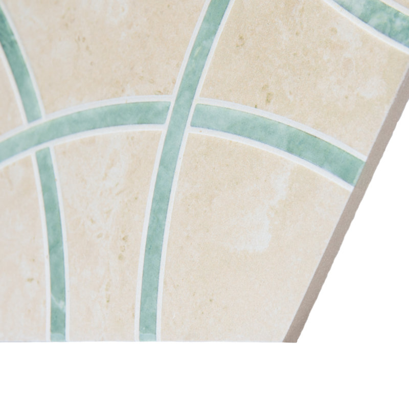 Bari Hex 11-1/4 In. X 13 In. Porcelain Floor And Wall Tile, Beige/vert, Aspect de pierre