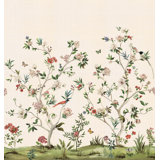 Floral Grass Cloth Wallpaper
