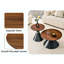 Ensemble de 2 tables basses rondes à la mode, comptoir texturé avec base en métal stable, table d'appoint facile à nettoyer dans le salon et la chambre à coucher