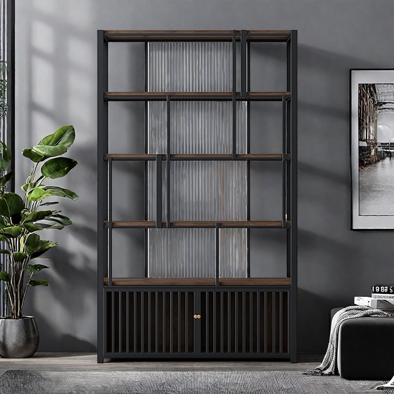 Dale, (4 Shelves) 78.7"H x 31.4"W x 11.8"D, Black