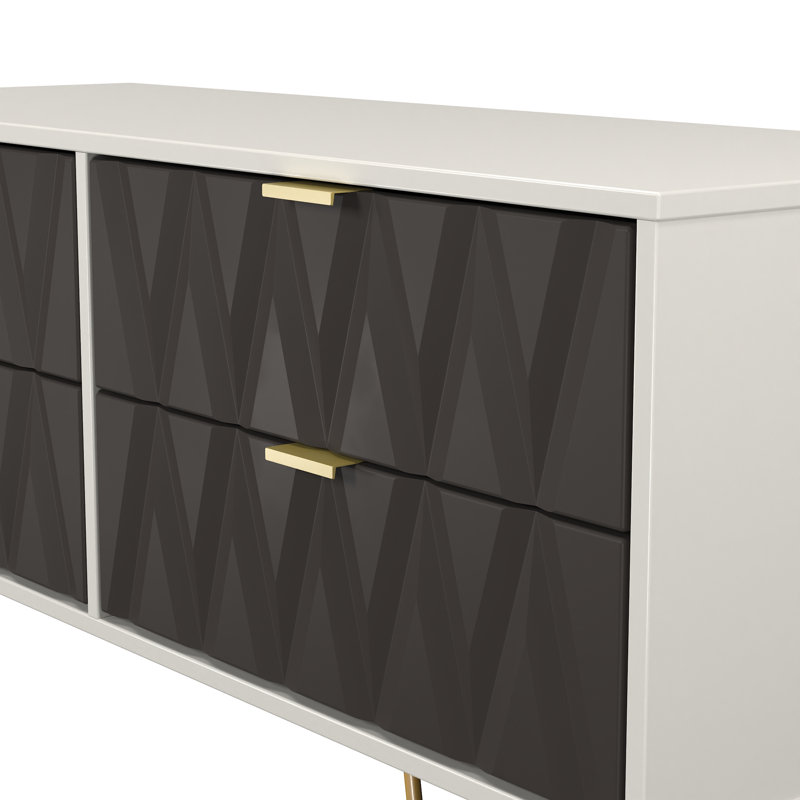 Baturhan 115cm W 4 - Drawer Chest of Drawers, Graphite/Grey
