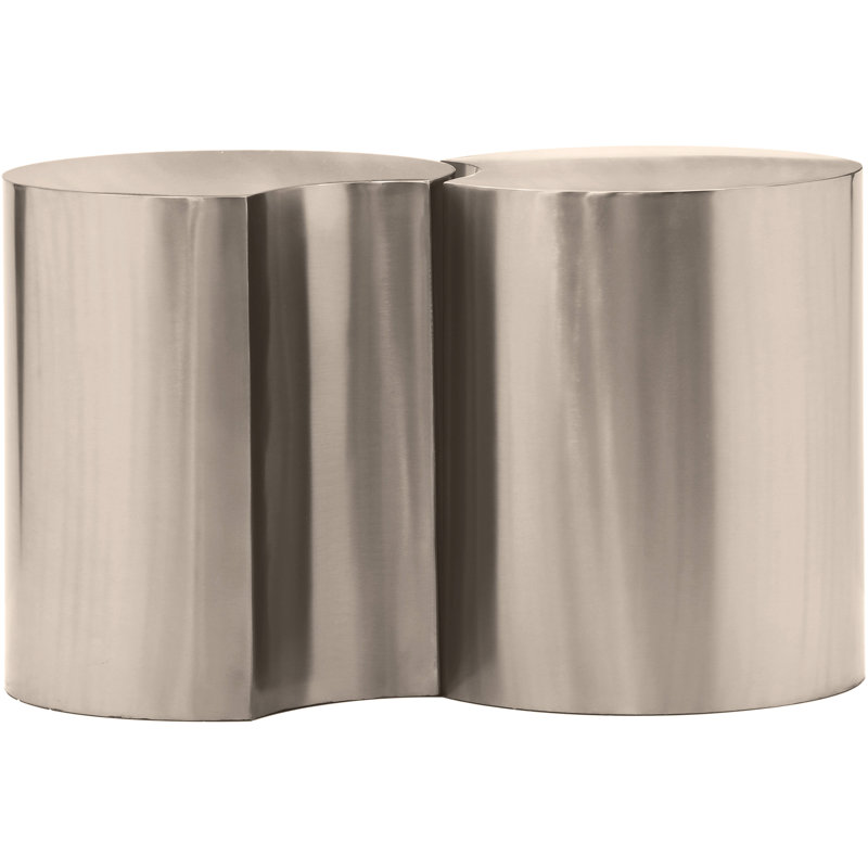 Ismah Iron Top End Table Set, Silver, 16" H x 28" W x 15" D