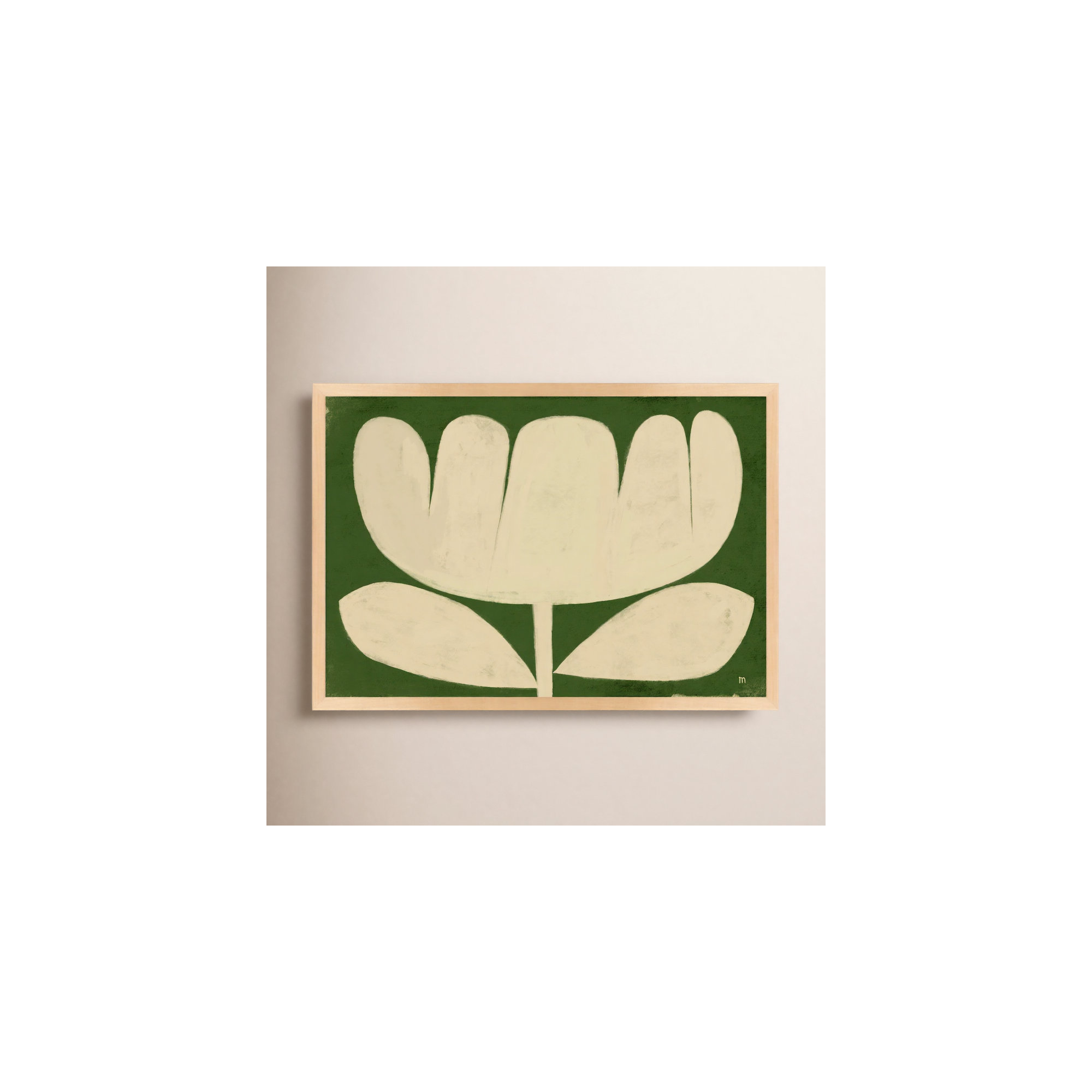 Flower On Green by StudioM, 26.5" H x 38" W x 1.25" D, Maple