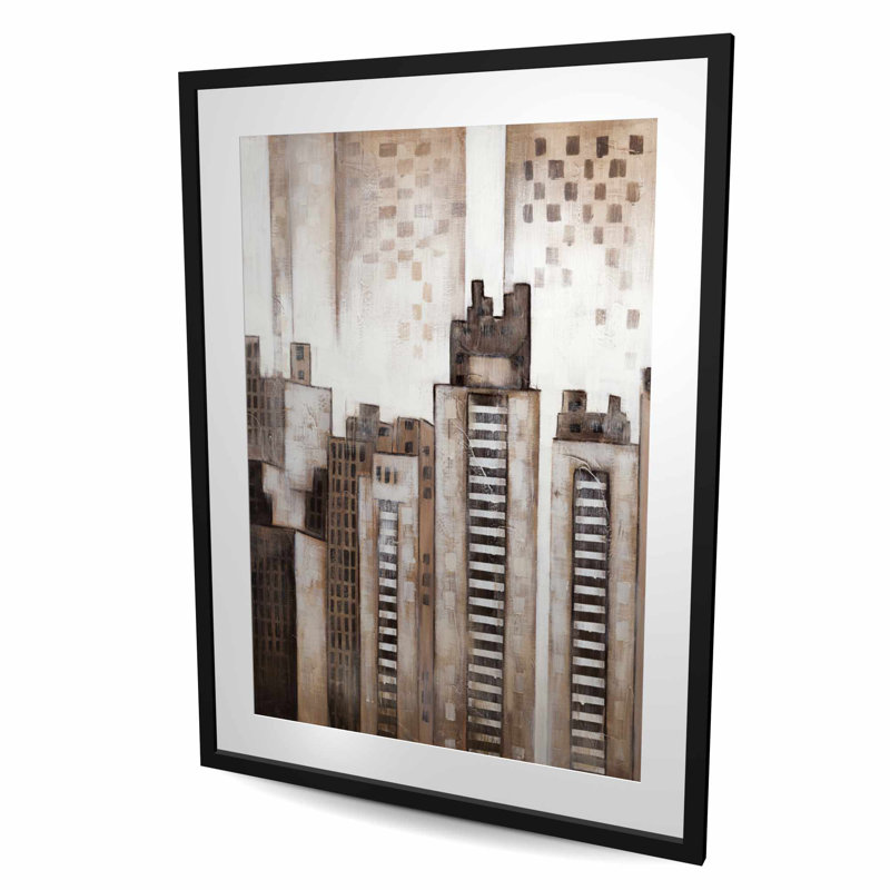 Square City - Reproduction matte encadrée pour la décoration intérieure, H 48 po x l 36 po