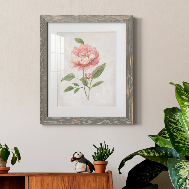 Grandiflora III - Peinture encadrée, H 24 po x l 18 po x P 1,5 po, Encadré gris