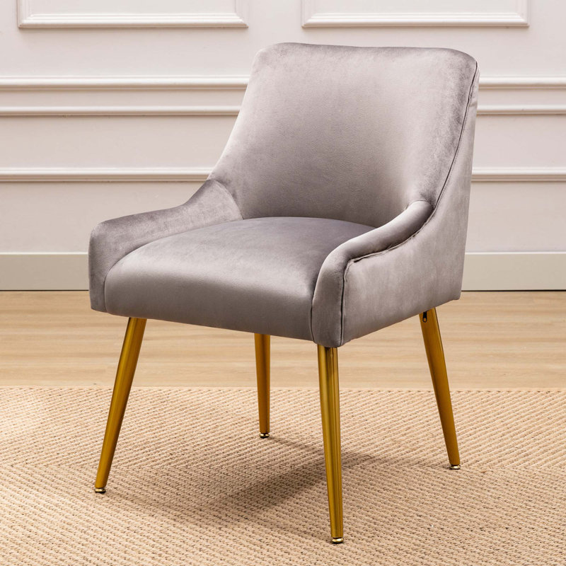 Chaise d'appoint en velours de 22,4 po de large Rittany, Velours gris