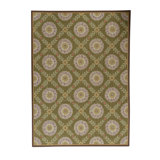 Aubusson Renaissance Wool Moroccan Area Rug in Light Green/Brown/Pink