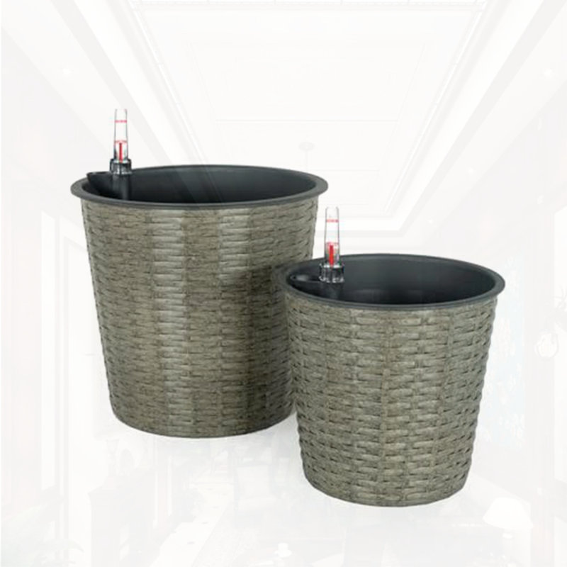 Ensemble de 2 pots de fleurs décoratifs en osier