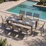 8-Person All-Aluminum Patio Dining Set with Extandable Rectangular Table