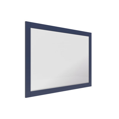 Bernharda 46 in. W x 32 in. H Modern & Contemporary Rectangular Framed Surface-Mount Bathroom Vanity Mirror in Marine Blue