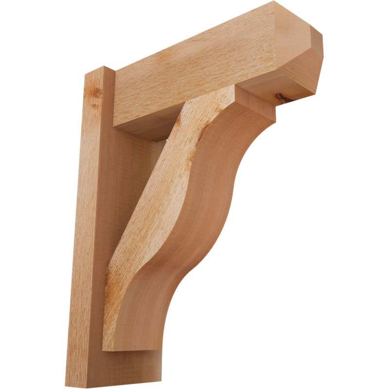Persienne en bois rustique Funston Craftsman, P 16 po x H 20 po, Cèdre rouge de l'Ouest de 6 po (sciage brut)