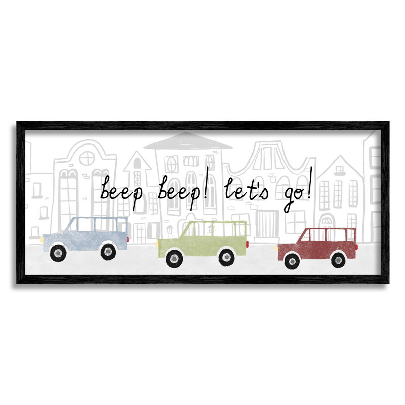 Beep Let''s Go, L 24 po x H 10 po, Giclée encadrée noir minuit
