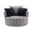 Oversized Round Button Tufted Swivel Chair With Faux Fur Pillows And 360-Degree Swivel-111054435