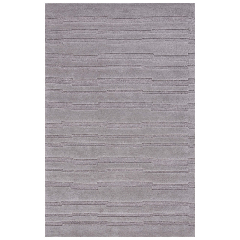 Elona Hand Tufted Wool/Cotton Area Rug in Gray, Rectangle 5' x 8'