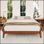 Structure de lit plateforme en bois de bambou sec de 12 pouces avec support en lattes de bois et rangement sous le lit, écologique et durable