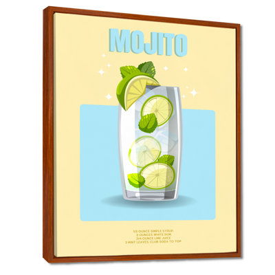 «Mid Century Lime Mojito Cocktail», impression d'art mural