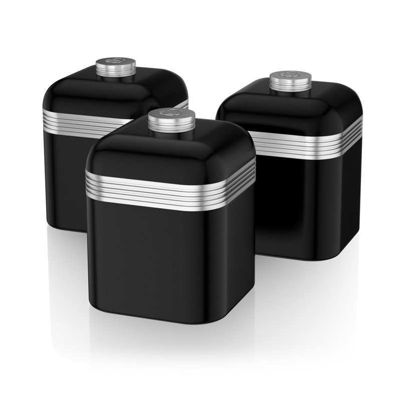 Ensemble de 3 pots Swan - bleu, Noir